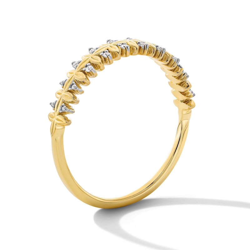 Diamond Accent Anniversary Ring 10K Yellow Gold