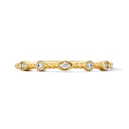 0.04 CT. T.W. Diamond Stackable Anniversary Station Ring in 10K Gold