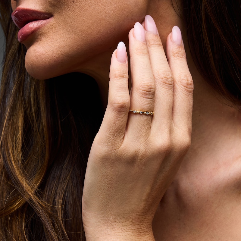 Main Image 2 of 0.04 CT. T.W. Diamond Stackable Anniversary Station Ring in 10K Gold