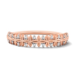 Diamond Accent Anniversary Ring in 10K Rose Gold