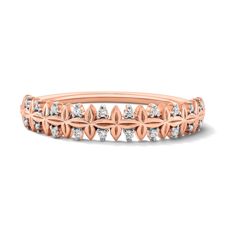 Main Image 1 of Diamond Accent Anniversary Ring in 10K Rose Gold
