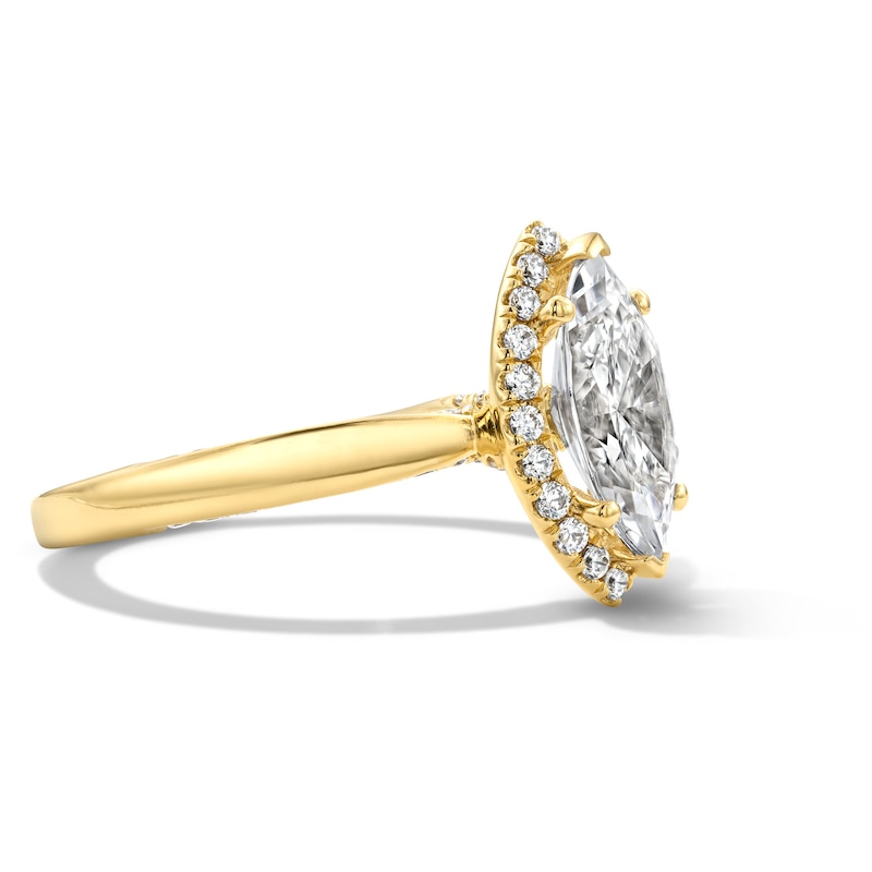2.00 CT. T.W. Marquise Certified Lab-Grown Diamond Engagement Ring 14K Yellow Gold (F/VS2)
