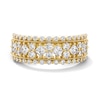 Thumbnail Image 1 of 1 CT.T.W Princess-Cut Diamond Multi-Row Anniversary Ring in 10K Yellow Gold