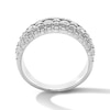 Thumbnail Image 3 of 1 CT.T.W Princess-Cut Diamond Multi-Row Anniversary Ring in 10K White Gold