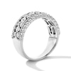 Thumbnail Image 4 of 1 CT.T.W Princess-Cut Diamond Multi-Row Anniversary Ring in 10K White Gold