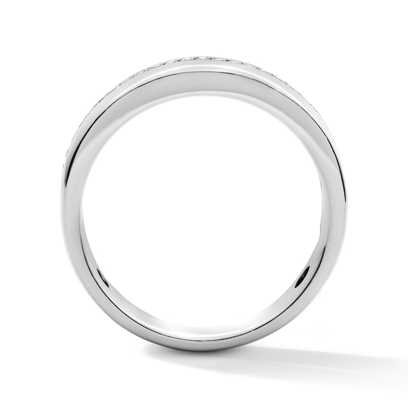 Main Image 3 of 1/6 CT. T.W. Diamond Wedding Band in Sterling Silver