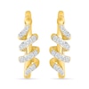Thumbnail Image 1 of 0.18 CT. T.W. Diamond Snake Coiled Hoop Earrings in Sterling Silver with 24K Gold Vermeil