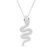 Thumbnail Image 1 of 0.18 CT. T.W. White and Black Diamond Snake Pendant in Sterling Silver