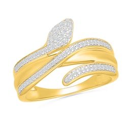 0.23 CT. T.W. Diamond Coiled Snake Ring in Sterling Silver with 24K Gold Vermeil