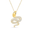 Thumbnail Image 1 of 0.11 CT. T.W. White and Black Diamond Snake Pendant in Sterling Silver with 24K Gold Vermeil