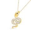 Thumbnail Image 2 of 0.11 CT. T.W. White and Black Diamond Snake Pendant in Sterling Silver with 24K Gold Vermeil