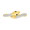 Thumbnail Image 2 of 0.065 CT. T.W. White and Black Diamond Bypass Snake Ring in 10K Gold