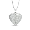 Thumbnail Image 1 of White Lab-Created Sapphire Angel Wings Heart Locket in Sterling Silver