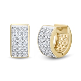 0.45 CT. T.W. Certified Lab-Grown Diamond Huggie Hoop Earrings in 10K Gold (F/VS2)