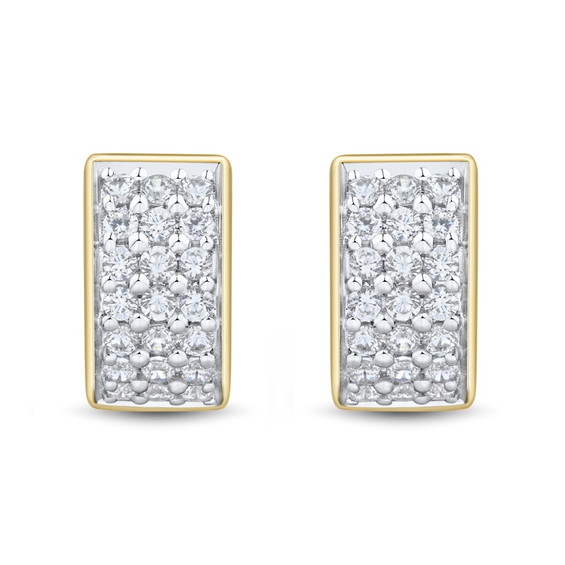 Main Image 2 of 0.45 CT. T.W. Certified Lab-Grown Diamond Huggie Hoop Earrings in 10K Gold (F/VS2)