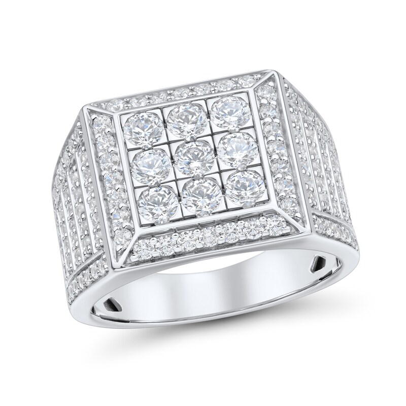 1.95 CT. T.W. Certified Lab-Grown Diamond Beveled Frame Ring in 10K White Gold (F/VS2)