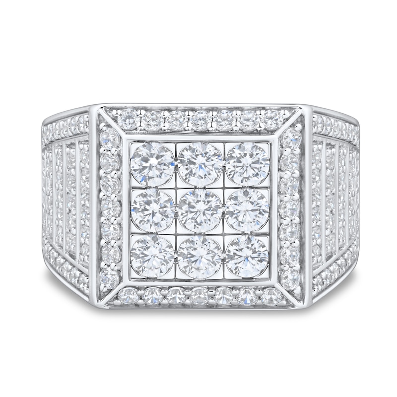 1.95 CT. T.W. Certified Lab-Grown Diamond Beveled Frame Ring in 10K White Gold (F/VS2)
