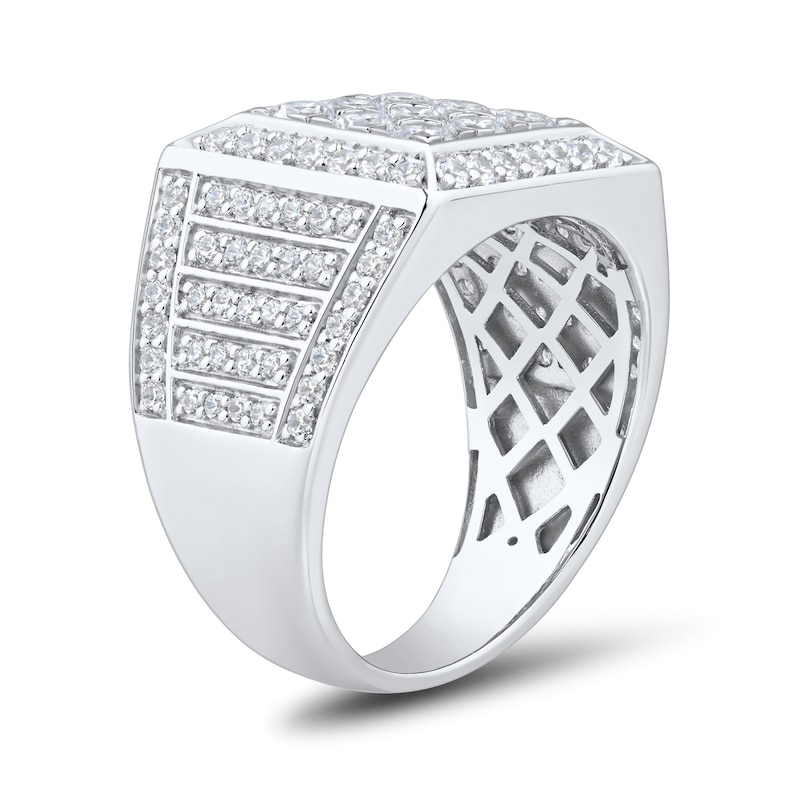 1.95 CT. T.W. Certified Lab-Grown Diamond Beveled Frame Ring in 10K White Gold (F/VS2)