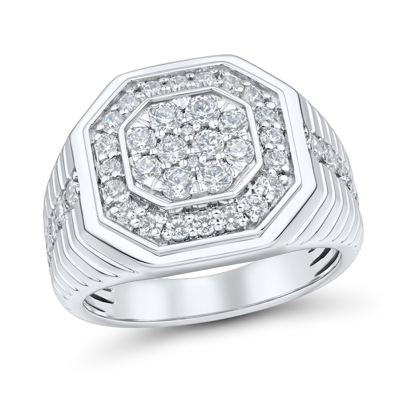 1.45 CT. T.W. Certified Lab-Grown Diamond Octagon Frame Ring in 10K White Gold (F/VS2)