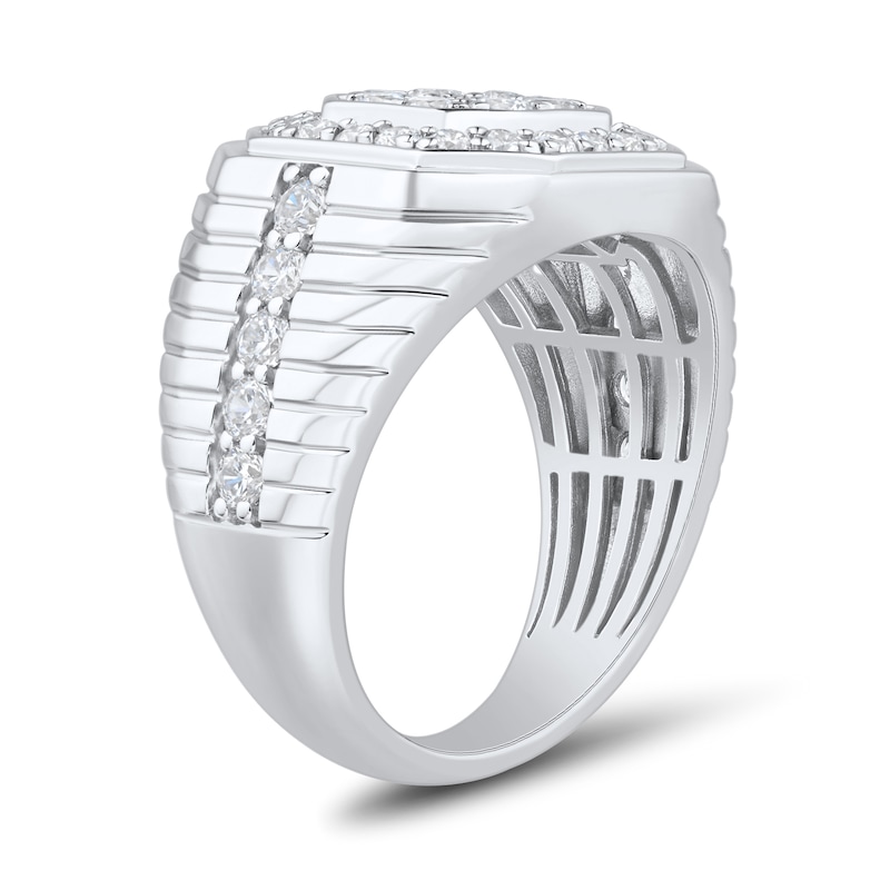 Main Image 3 of 1.45 CT. T.W. Certified Lab-Grown Diamond Octagon Frame Ring in 10K White Gold (F/VS2)