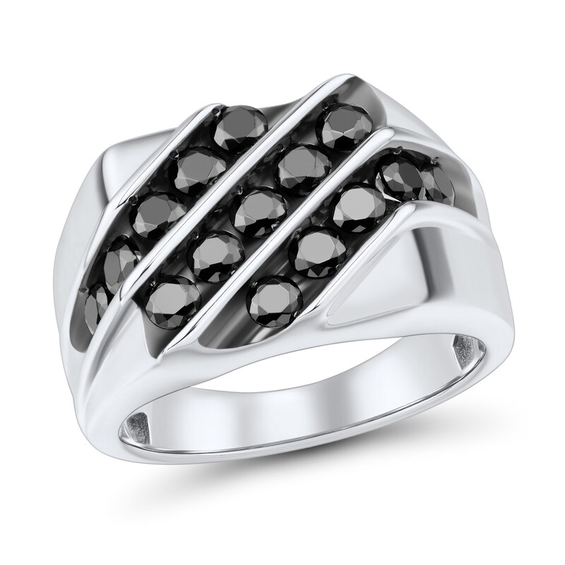 1.95 CT. T.W. Black Diamond Ring 10K White Gold
