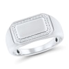 Thumbnail Image 1 of 0.12 CT. T.W. Diamond Frame Signet Ring in 10K White Gold