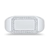 Thumbnail Image 2 of 0.12 CT. T.W. Diamond Frame Signet Ring in 10K White Gold