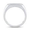 Thumbnail Image 3 of 0.12 CT. T.W. Diamond Frame Signet Ring in 10K White Gold