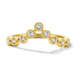 0.29 CT. T.W. Certified Lab-Grown Diamond Chevron Ring in Sterling Silver with 14K Gold Plate (I/SI2)