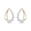 Thumbnail Image 1 of 0.70 CT. T.W. Lab-Grown Diamond Graduated Teardrop Earrings in Sterling Silver with 14K Gold Plate