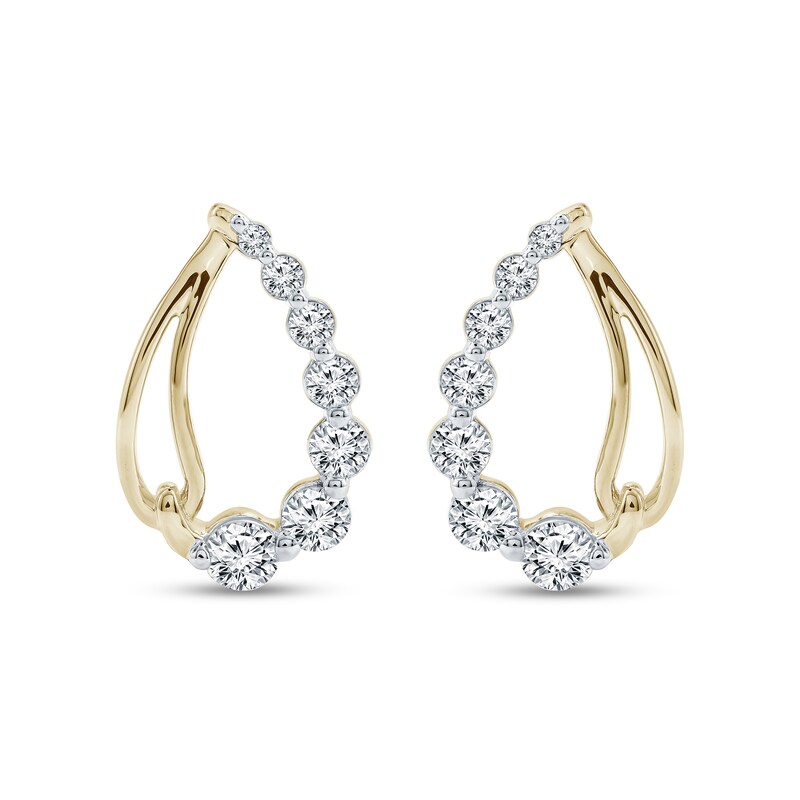 0.70 CT. T.W. Lab-Grown Diamond Graduated Teardrop Earrings in Sterling Silver with 14K Gold Plate