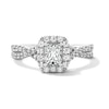 Thumbnail Image 1 of 1.00 CT. T.W. Radiant-Cut Certified Lab-Grown Diamond Frame Engagement Ring in 14K White Gold (F/VS2)