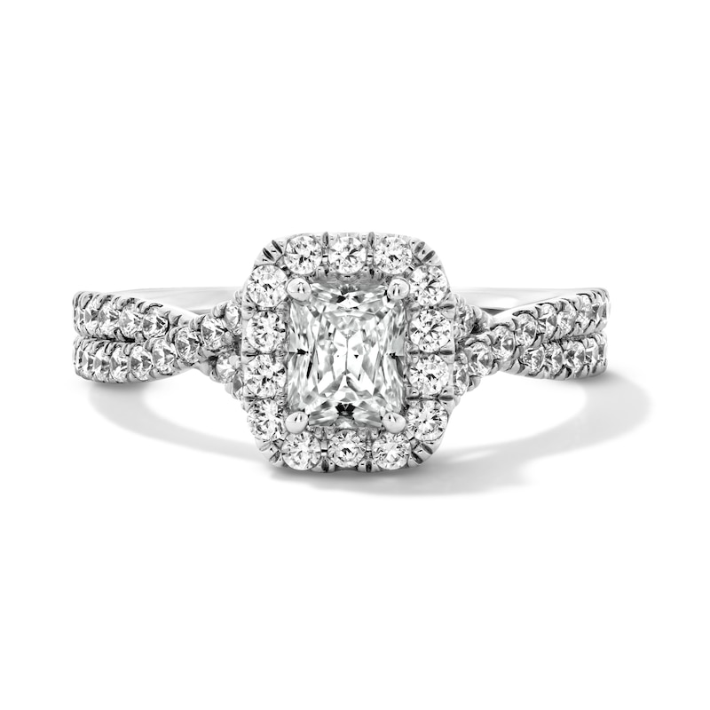 1.00 CT. T.W. Radiant-Cut Certified Lab-Grown Diamond Frame Engagement Ring 14K White Gold (F/VS2)
