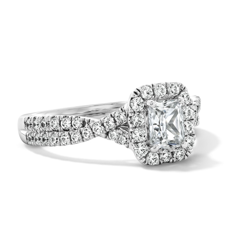 1.00 CT. T.W. Radiant-Cut Certified Lab-Grown Diamond Frame Engagement Ring 14K White Gold (F/VS2)