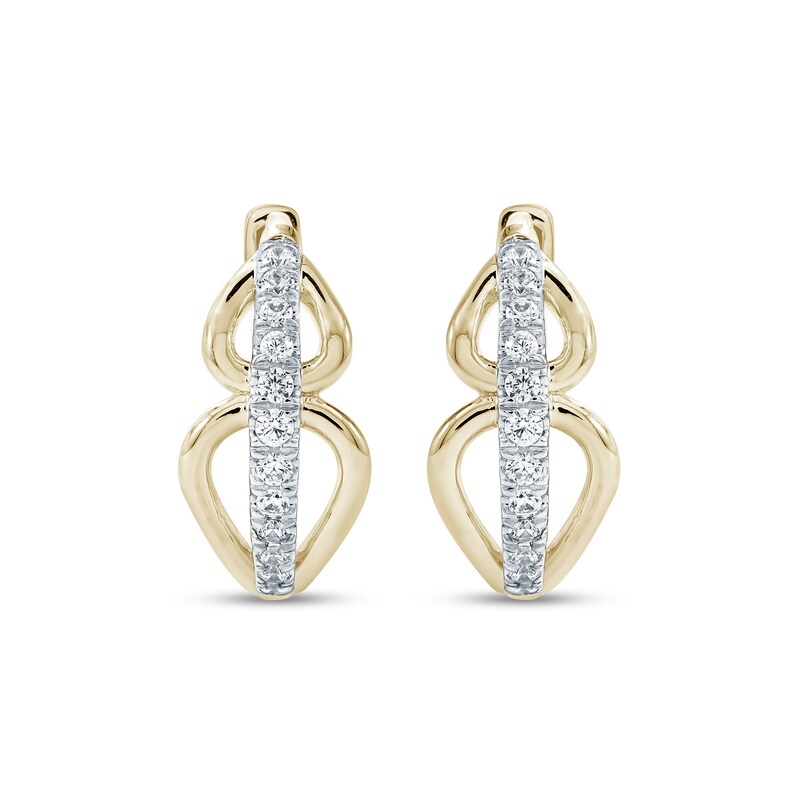 0.15 CT. T.W. Certified Lab-Grown Diamond Hoop Earrings in Sterling Silver with 14K Gold Plate (F/SI2)
