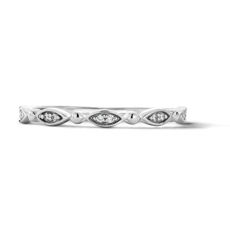 Diamond-Accent Stackable Band in Sterling Silver