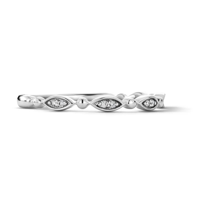 Diamond-Accent Stackable Band in Sterling Silver