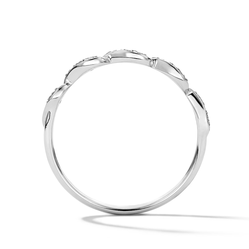 Diamond-Accent S-Curve Stackable Band in Sterling Silver