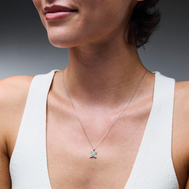 Main Image 2 of 0.20 CT. T.W. Certified Lab-Grown Diamond Butterfly Pendant in Sterling Silver (F/SI2)