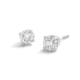 0.80 CT. T.W. Diamond Solitaire Stud Earrings in 14K White Gold (J/I3)