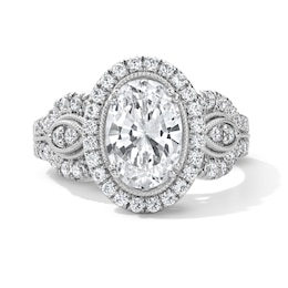 2.75 CT. T.W. Oval Certified Lab-Grown Diamond Frame Engagement Ring in 14K White Gold (F/VS2)