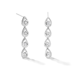 0.50 CT. T.W. Certified Lab-Grown Diamond Teardrop Swirl Drop Earrings in Sterling Silver (F/SI2)