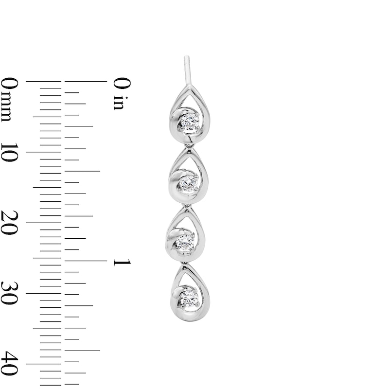 0.50 CT. T.W. Certified Lab-Grown Diamond Teardrop Swirl Drop Earrings in Sterling Silver (F/SI2)
