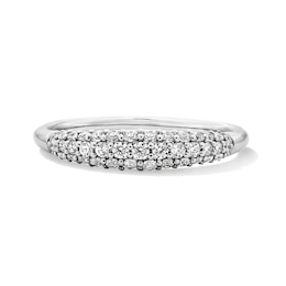 0.30 CT. T.W. Certified Lab-Grown Diamond Pavé Ring in Sterling Silver (F/SI2)