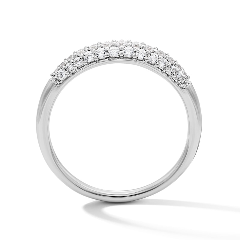 0.30 CT. T.W. Certified Lab-Grown Diamond Pavé Ring Sterling Silver (F/SI2)