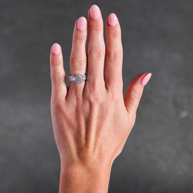 Main Image 2 of 0.50 CT. T.W. Multi-Diamond Pavé and Channel Set Engagement Ring in 10K White Gold