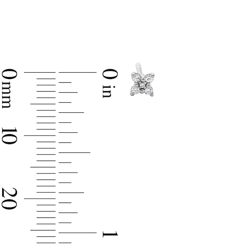 Main Image 3 of 0.08 CT. T.W. Certified Lab-Grown Diamond Criss-Cross Stud Earrings in Sterling Silver (F/SI2)