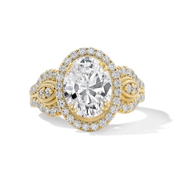 2.75 CT. T.W. Oval Certified Lab-Grown Diamond Frame Engagement Ring in 14K Gold (F/VS2)