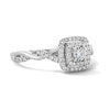 Thumbnail Image 4 of 0.25 CT. T.W. Diamond Double Cushion Frame Engagement Ring in 10K White Gold