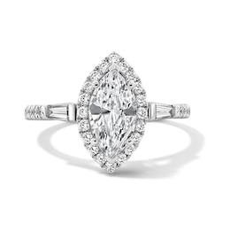 1.50 CT. T.W. Marquise-Cut Certified Lab-Grown Diamond Frame Engagement Ring in 14K White Gold (F/VS2)